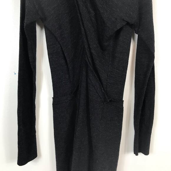 ALLSAINTS | Kaddi Mini Dress Asymmetrical Knit Cut Out Wool Gray Bodycon Medium - Picture 6 of 12